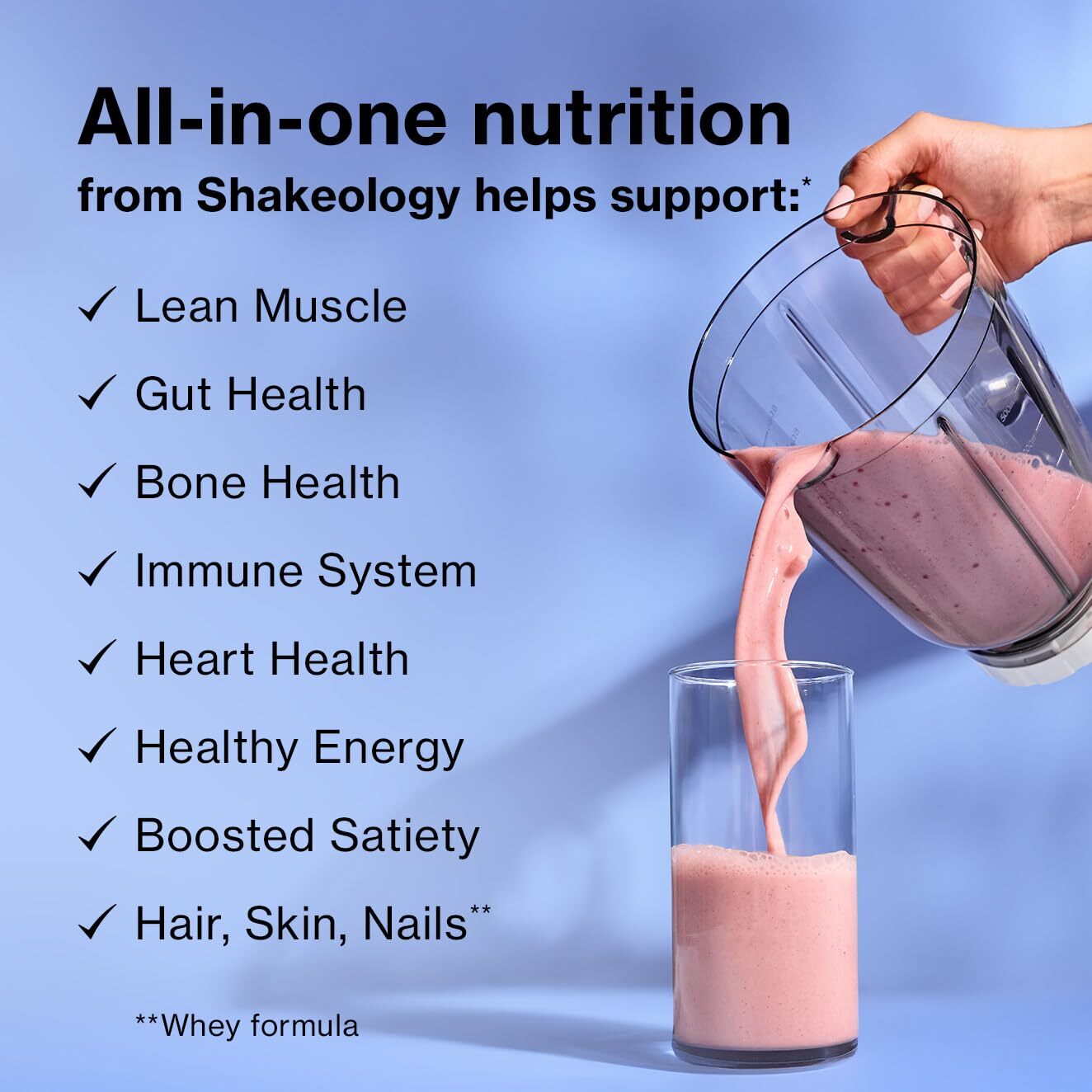 shakeology 0g Added Sugar Whey Protein Powder Blend – Gluten Free Superfood P…