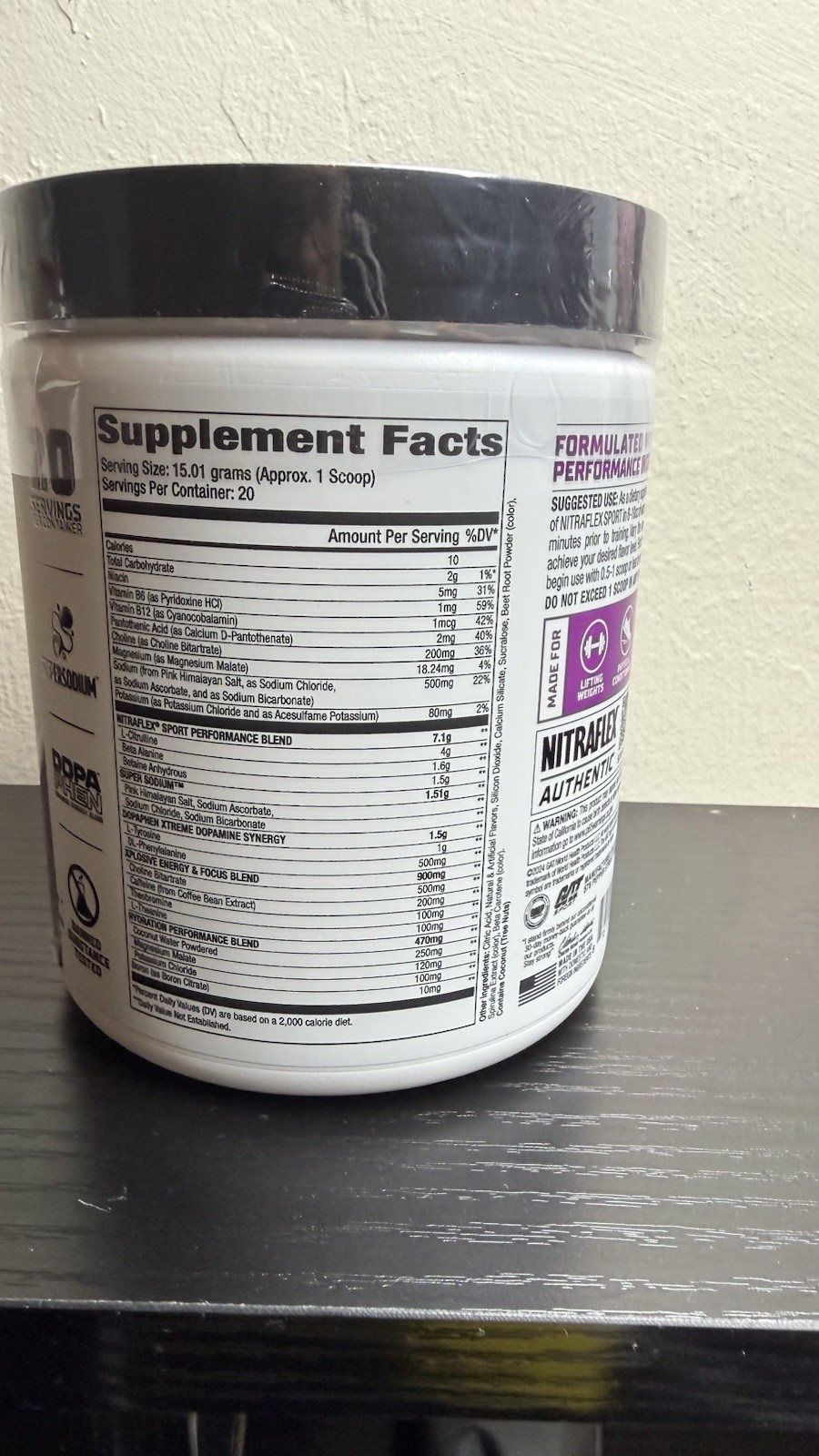 GAT Sport Nitraflex Sport Pre-Workout Powder Grape Cotton Candy 20 Servings