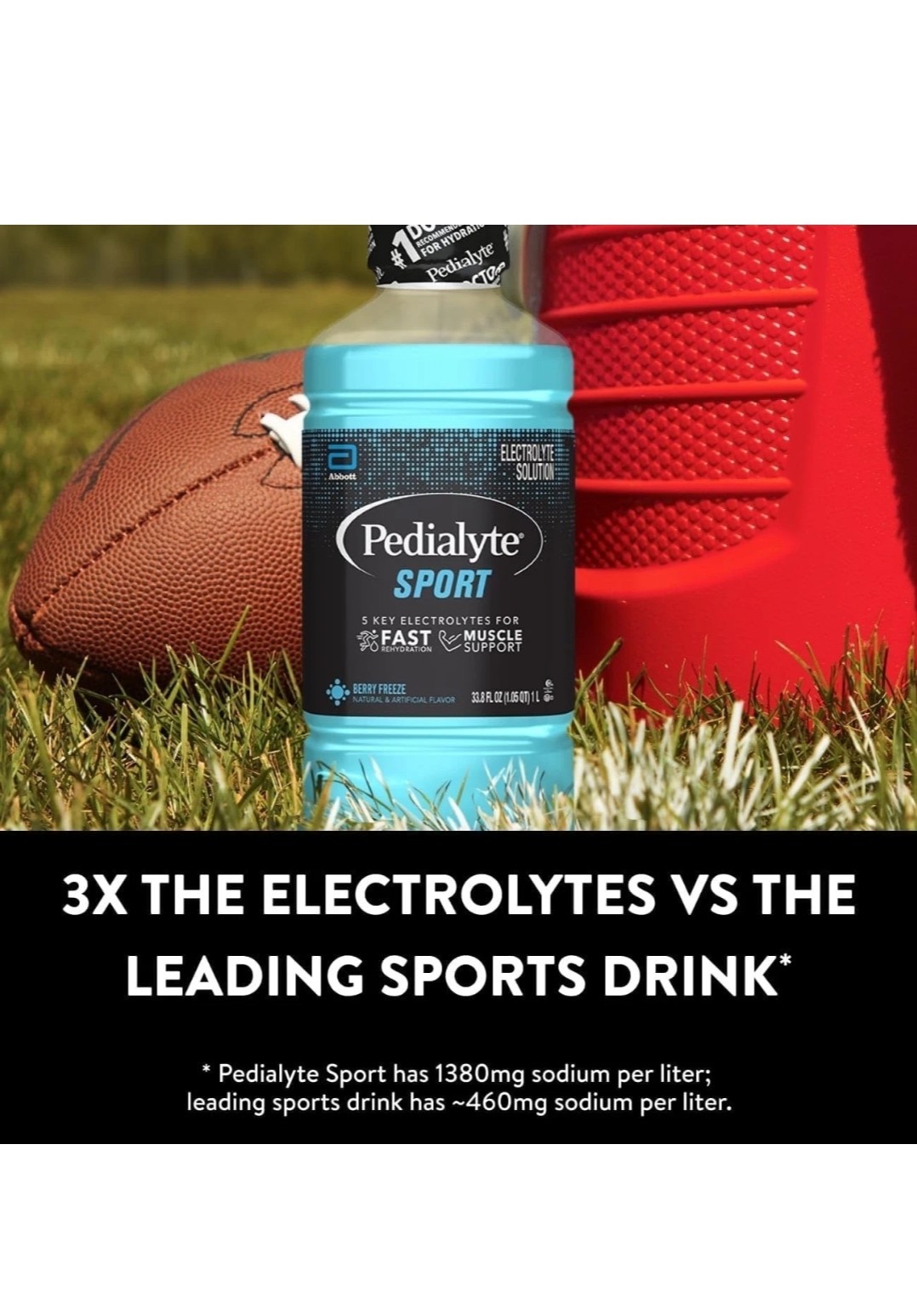 Pedialyte Sport Electrolyte Drink, Fast Hydration 33.8 Fl Oz (Pack of 4)