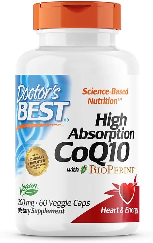 Doctor’s Best High Absorption CoQ10 with BioPerine 200 mg, 60 Veggie Caps