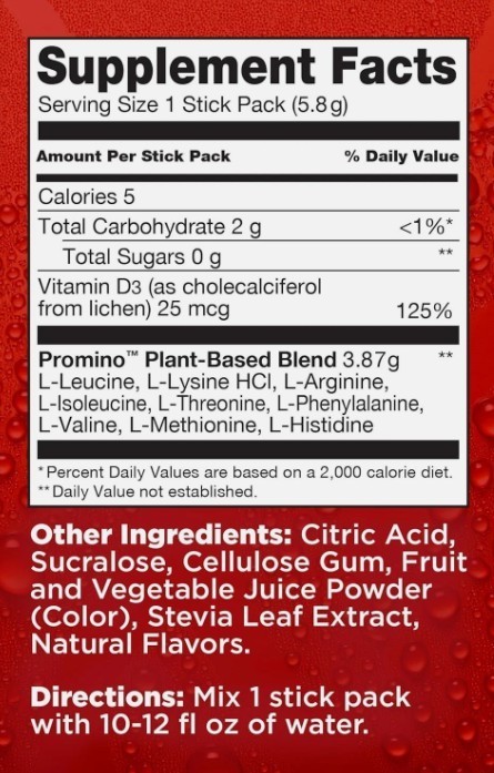 Rejuvenate Perfect Amino Acid Blend, 1 Stick = 20g Whey Protein, 5 Calories, Veg
