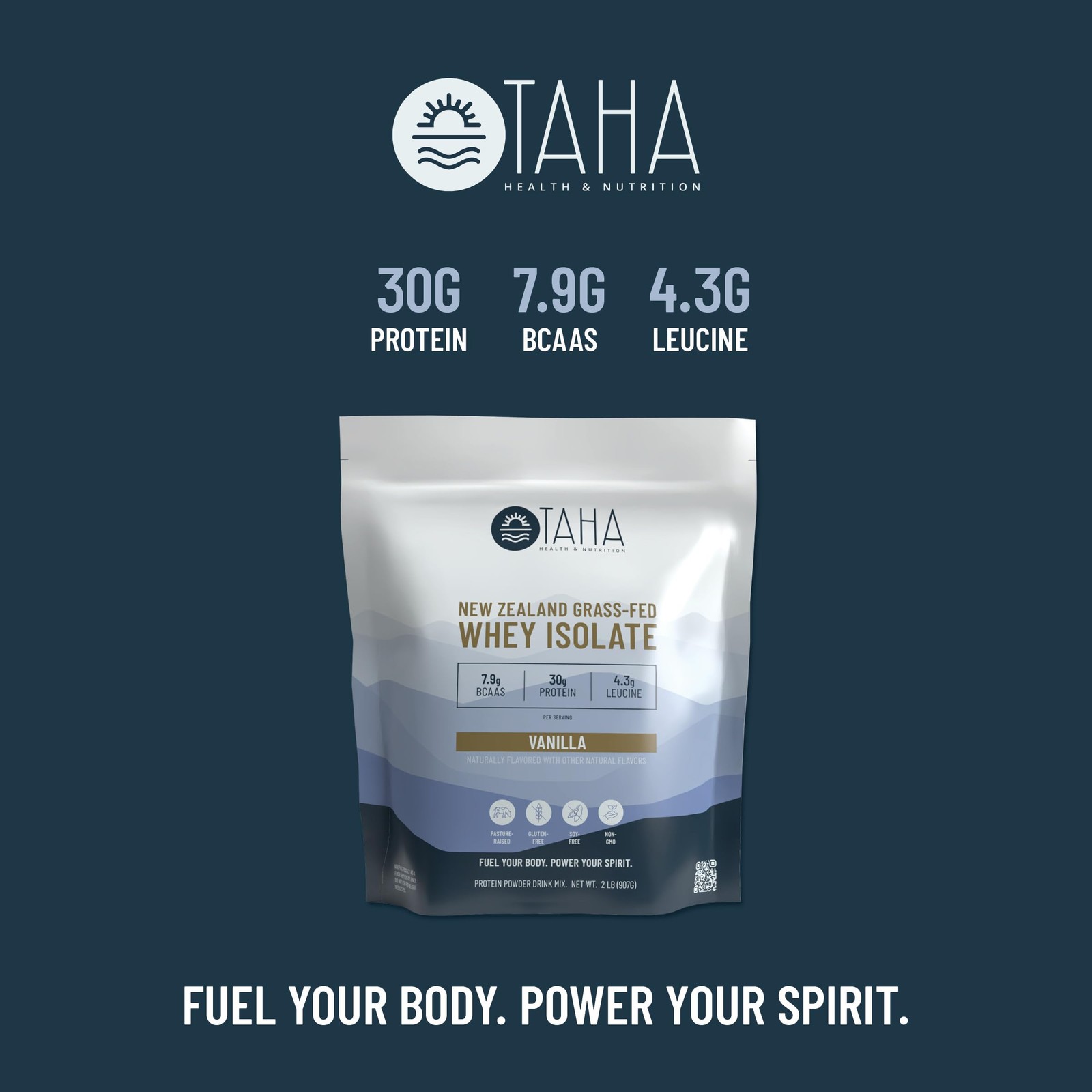 Taha Health & Nutrition Vanilla Whey Protein Isolate 2 Pound (Pack of 1)