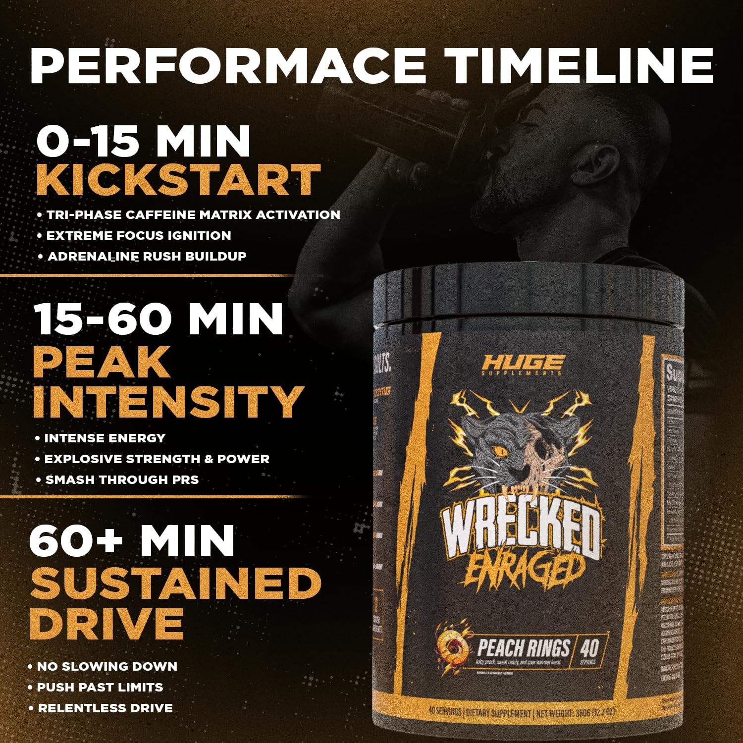 High-Stim Pre Workout Powder – Intense Energy, Focus & Strength – 40 Servings