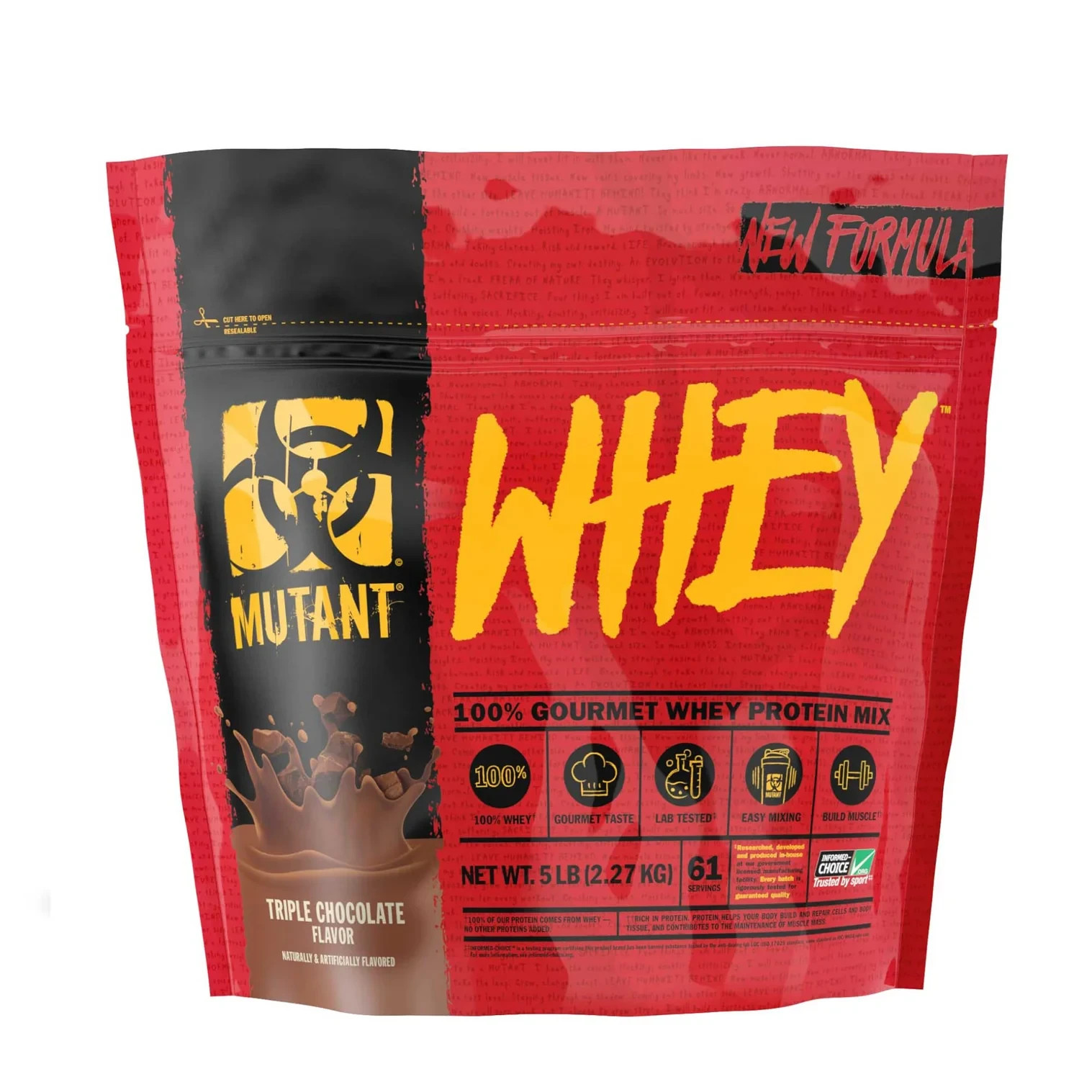Fit Foods Mutant Whey – 100% Gourmet Whey Protein Mix Triple Chocolate 5 lbs
