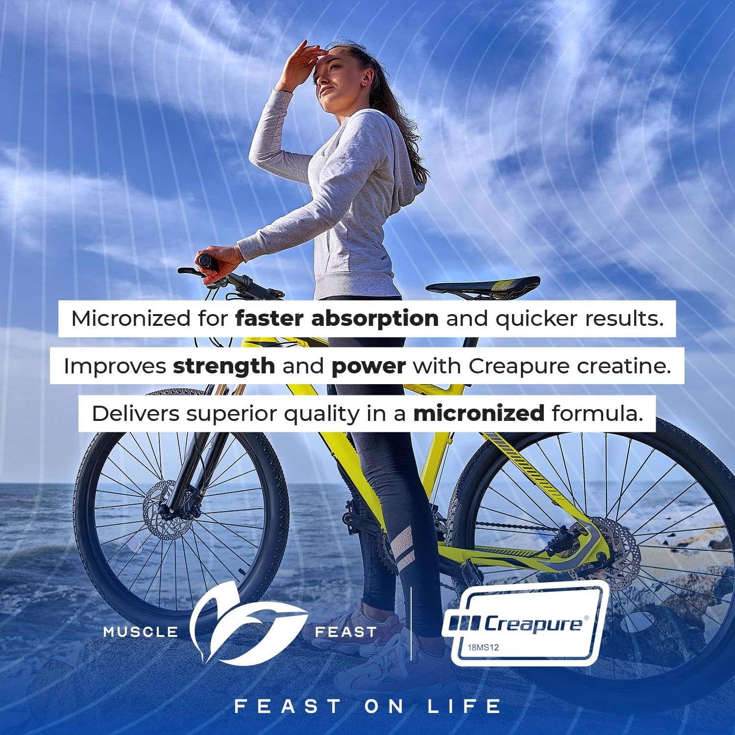 Micronized Creatine Monohydrate Powder 250g – Unflavored, Vegan, Easy Mix, Pure,