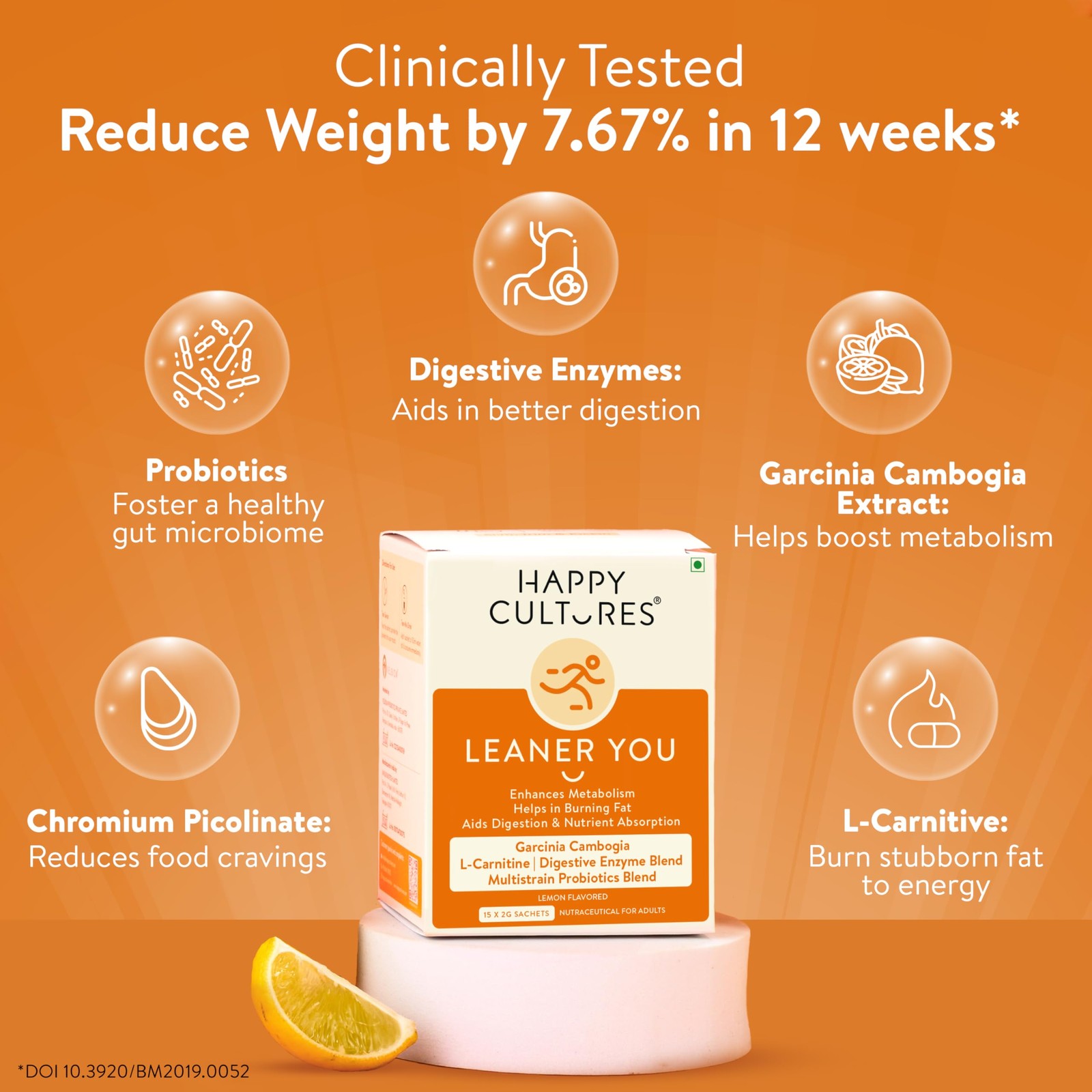 Happy Cultures Leaner You Weight Management Probiotic 15 Days