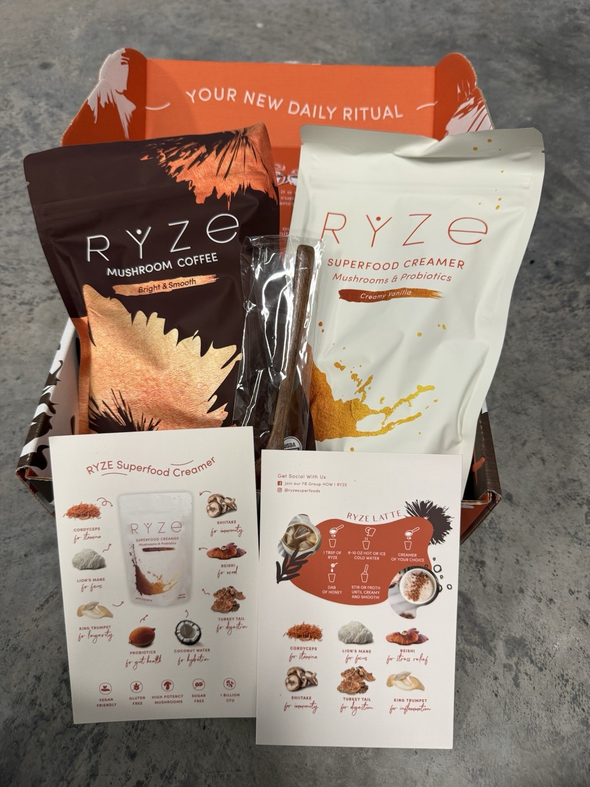 🔥RYZE SUPERFOODS RYZE n Shine Bundle, USDA Organic Mushroom MedRoast Coffee
