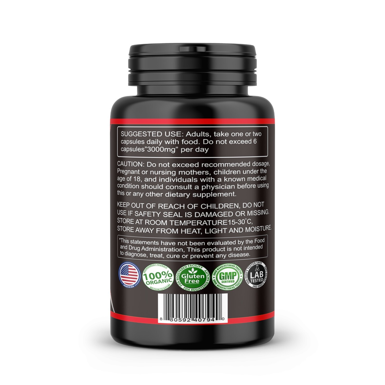 TRIBULUS TERRESTRIS 96% SAPONINS EXTRACT MUSCLE WORKOUT SUPPLEMENTS 120 Capsules