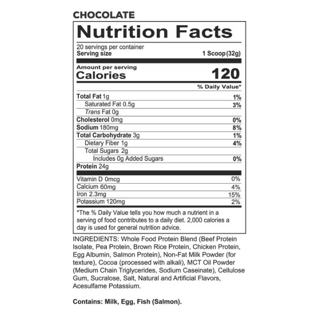 REDCON1 MRE Lite Whole Food Protein Powder Chocolate 20 Servings Whey Free