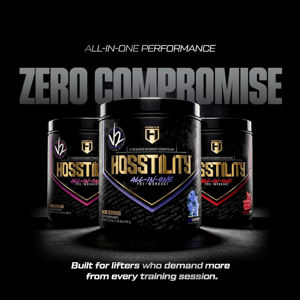 HOSSTILE Hosstility V2 Pre-Workout Powder, All-in-One Pre-Workout Supplement for