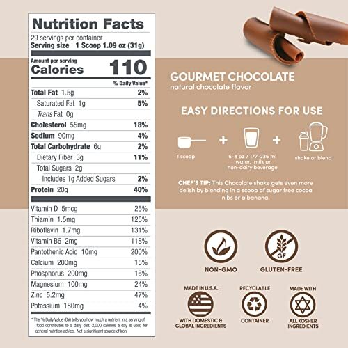 Designer Wellness Designer Whey Natural 100% Whey Protein Powder Chocolate 2 lb