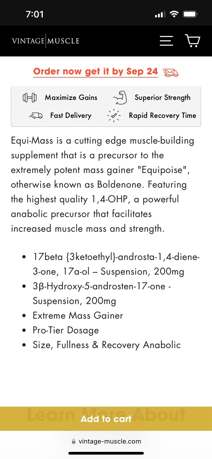 Equimass 2 Step Precurs. 2 BoldenoneEquipose Mass Gainer By Vintage Muscle💪🌊🔱
