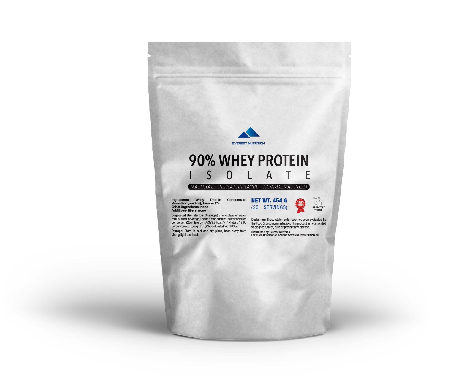 WHEY PROTEIN ISOLATE 454g POWDER 90% WPI NATURAL FLAVOUR