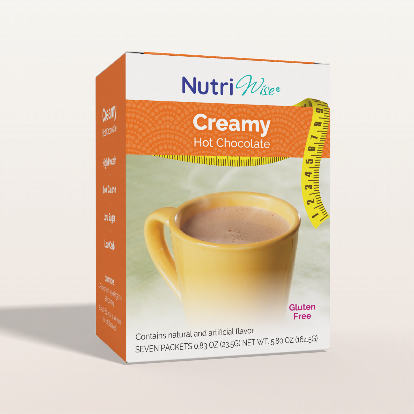 NutriWise Classic Hot Chocolate, High Protein Drink, Low Calorie, Low Sugar 7ct