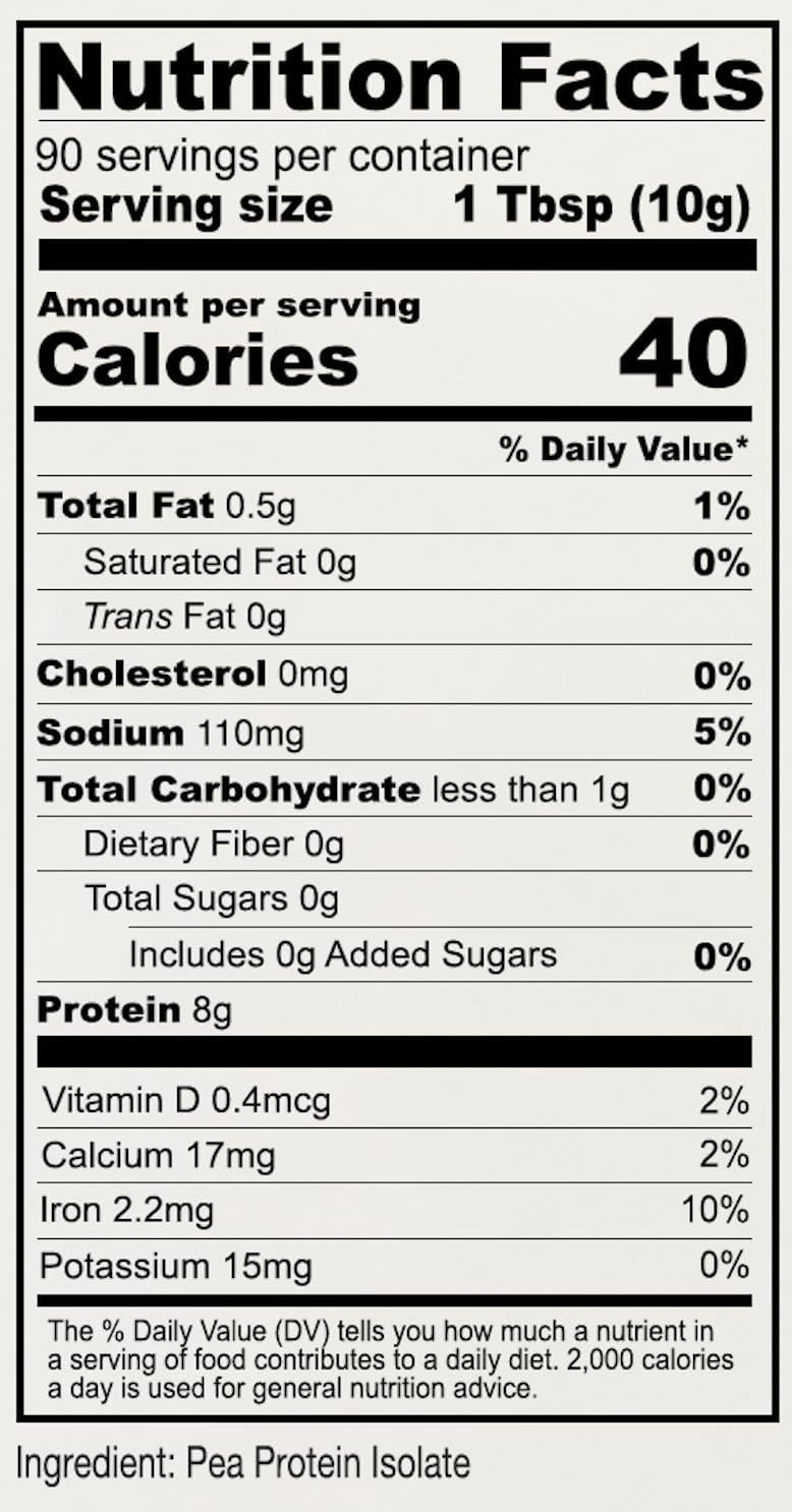 Unflavored Pea Protein Powder, 2 lb