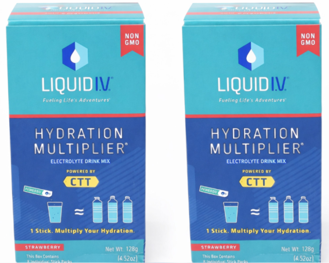 2x Liquid Iv Strawberry Hydration Drink Mix 8 Count, 0.56 Oz