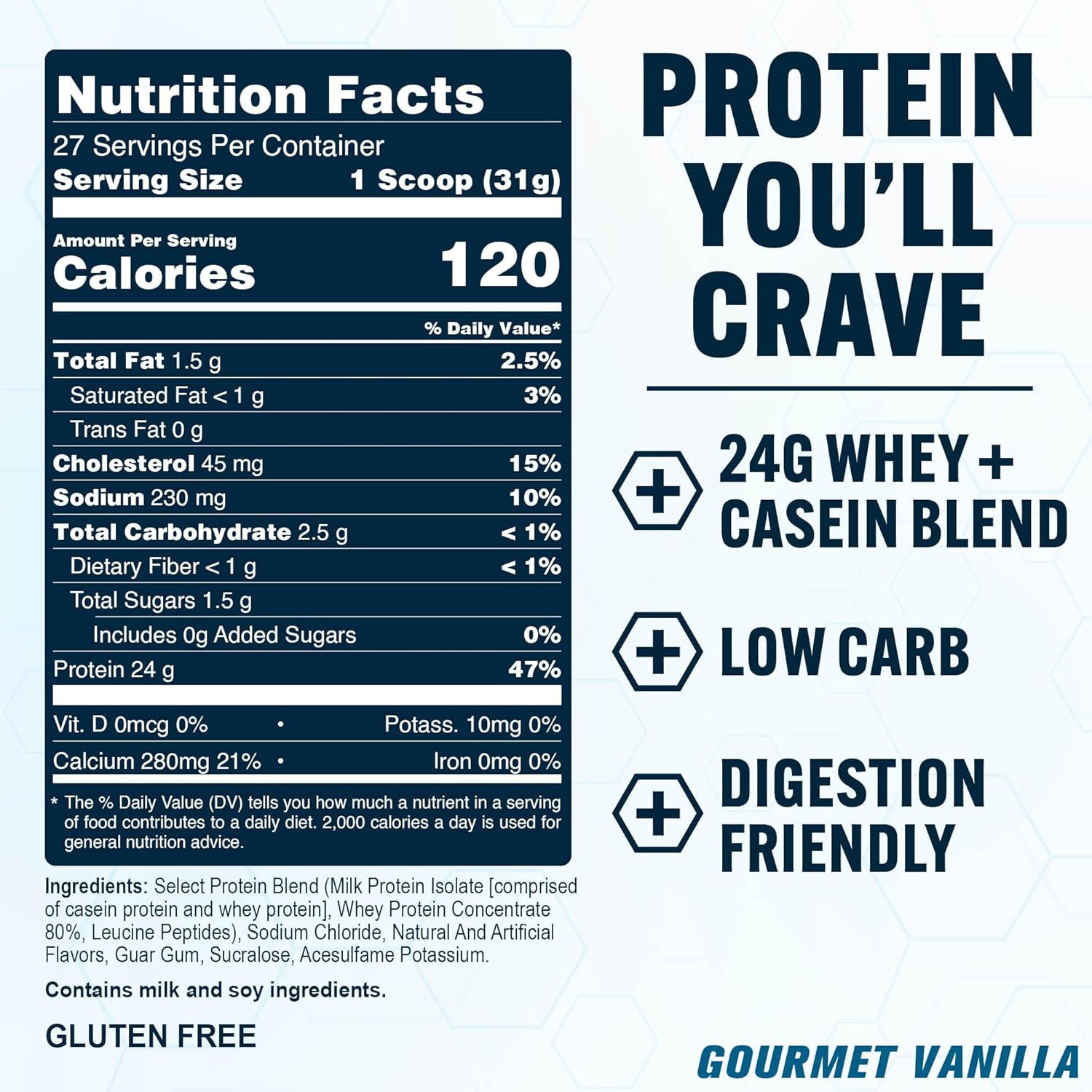 Select Protein Powder, Whey and Casein Blend, Lean Protein Powder for Women and