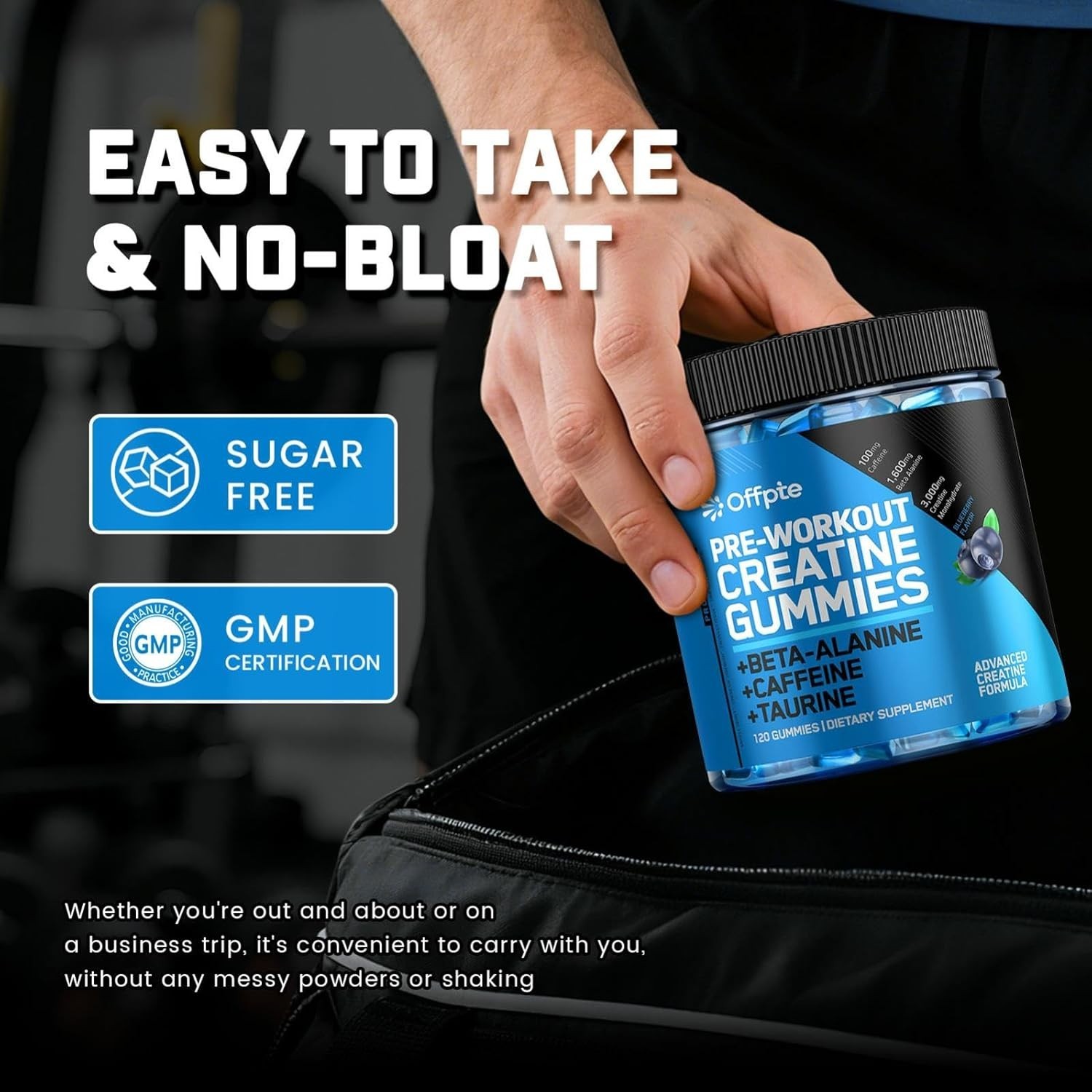 PRE WORKOUT GUMMIES FOR MEN, WOMEN CHEWABLE SUGAR FREE PREWORKOUT ENERGY GUMMIES