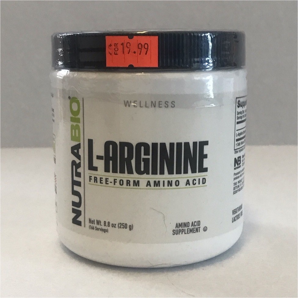 NutraBio L-Arginine Amino Acid Powder 8.8 oz Unflavored Vegetarian Lactose Free