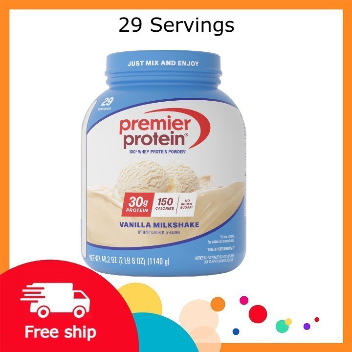 Premier Protein 100% Whey Protein Powder, Vanilla Milkshake, 30g Protein