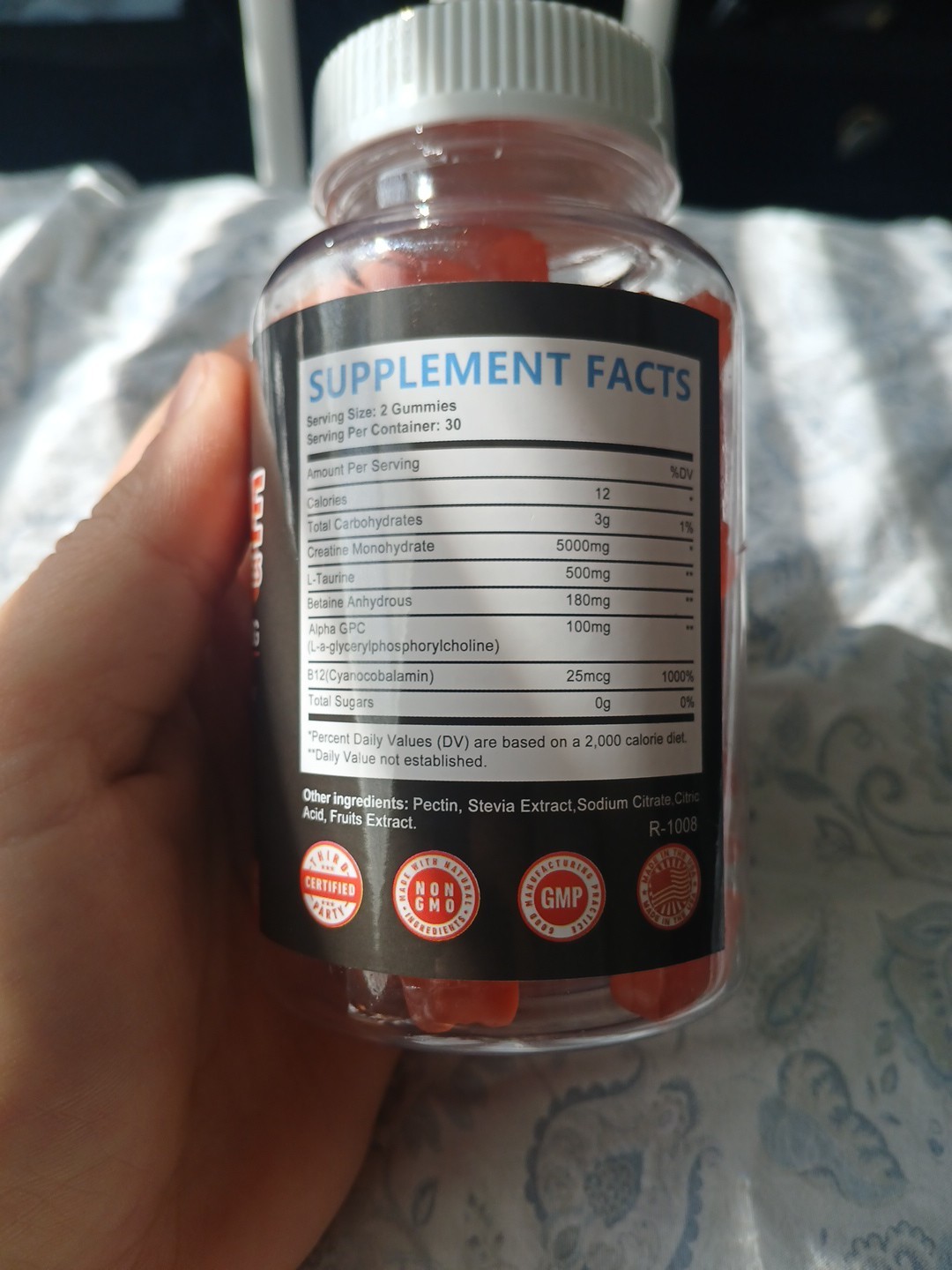 Creatine Monohydrate Gummies Sugar-Free 60 Gummies
