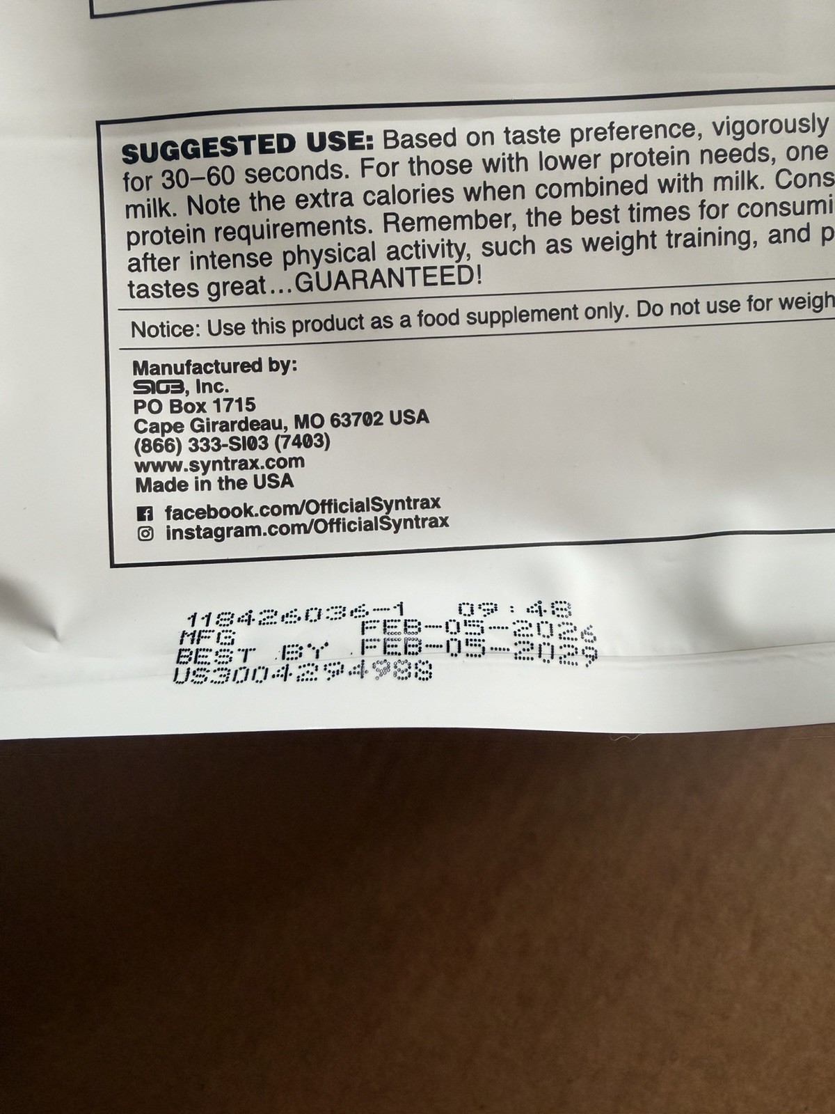 Syntrax Matrix Sustained-Release Protein Powder Cookies & Cream 5 lb (2.27 kg)