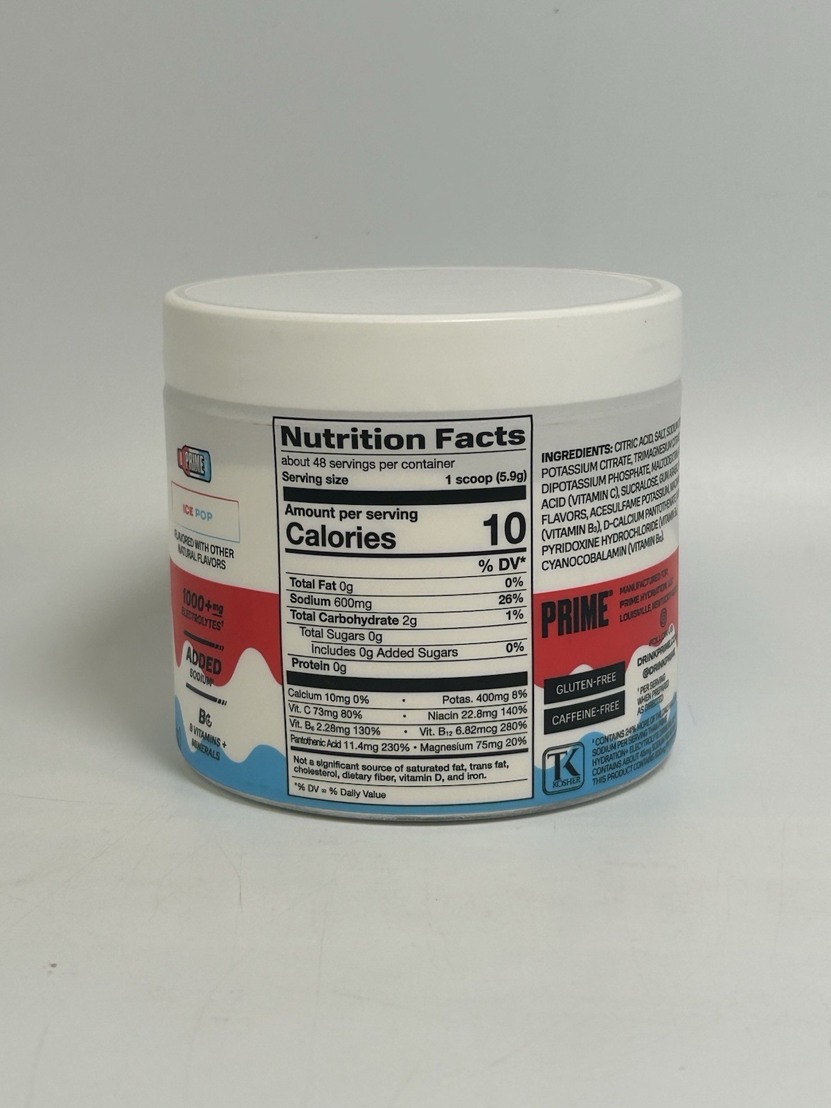 Prime Rapid Rehydration Electrolyte Powder Ice Pop 9.9oz 48 Srvgs Exp 2/28 *NEW*