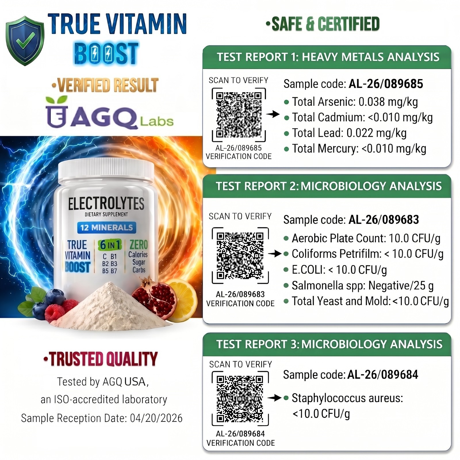 Electrolyte Complex Hydration Powder | 12 Minerals + 6 Vitamins | Wild Berry