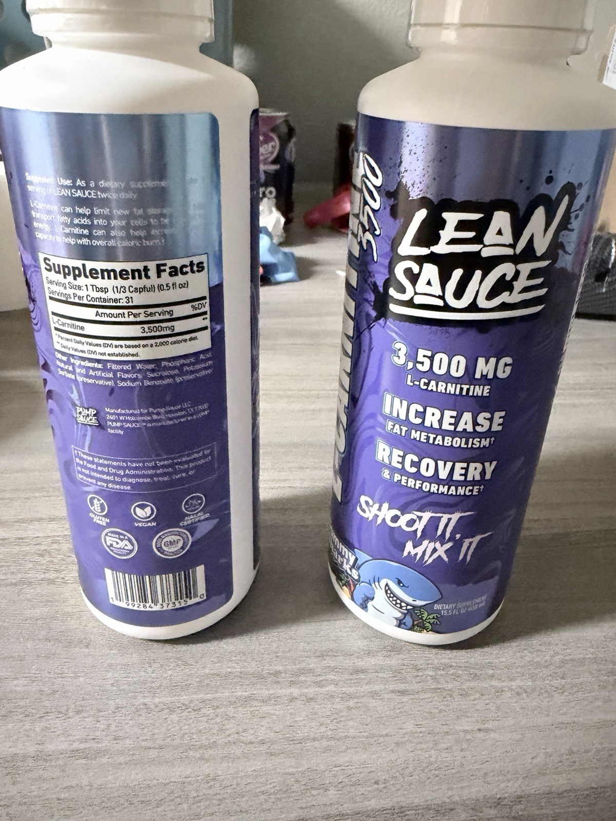 Pump Sauce Lean Sauce 3500mg L-Carnitine Vegan GF Liquid 15.5 fl oz 31 Serv