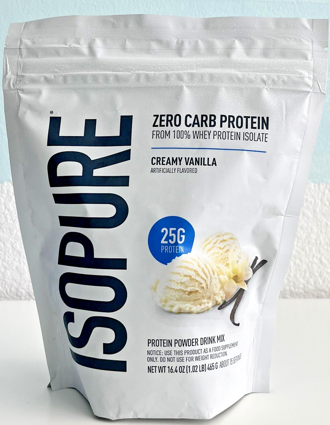 ISOPURE Zero Carb Whey Protein Isolate Powder, Creamy Vanilla, 25G Protein, 1Lb