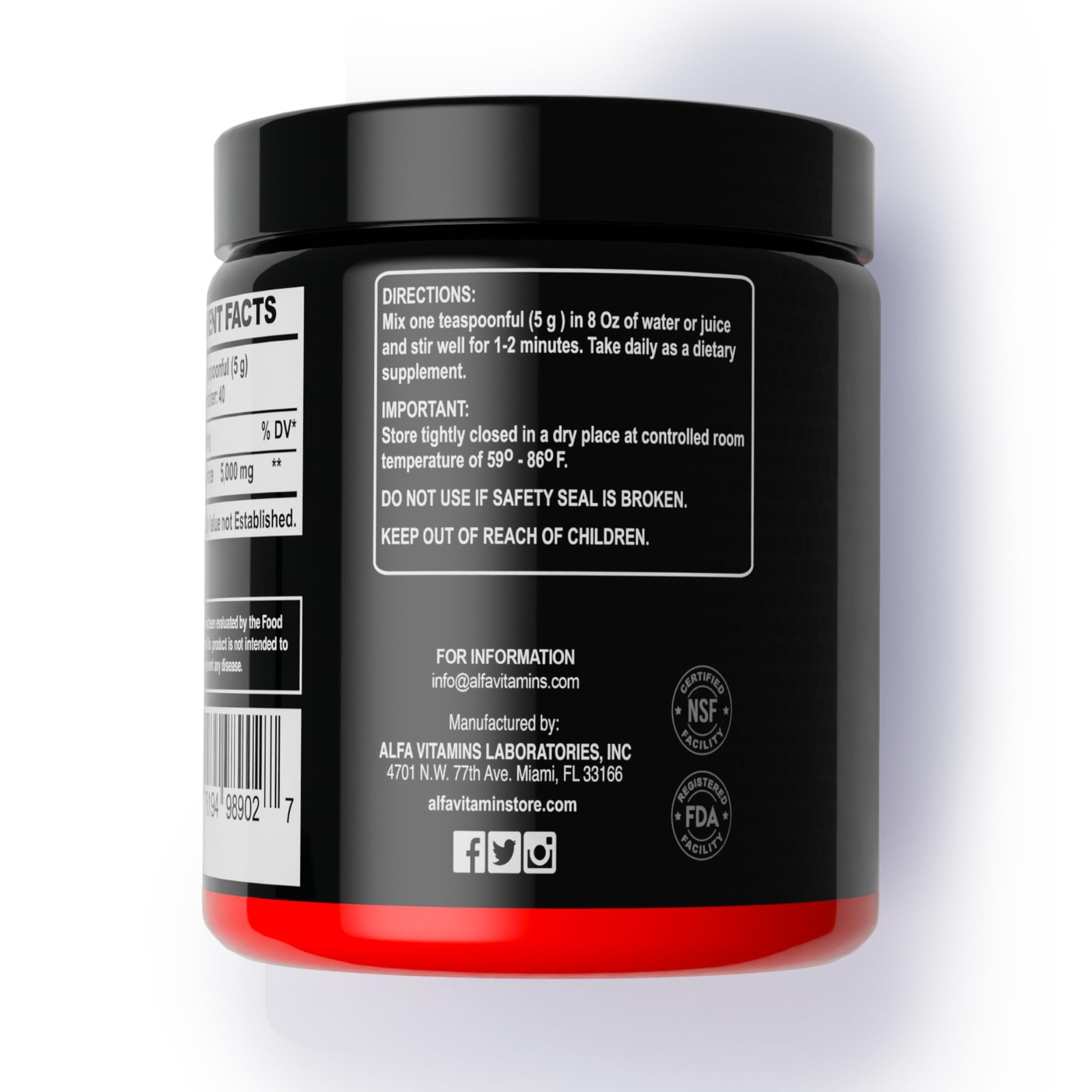 Alfa Sports Creatine Powder Formula – Unflavored, Pure 7.05 Ounce (Pack of 1)