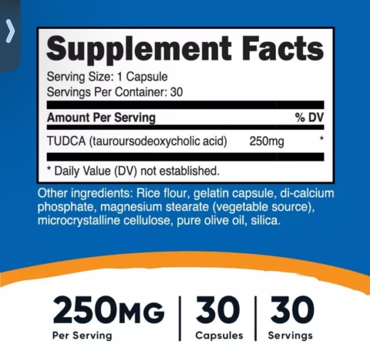 Nutricost Tudca Pills, 250mg Per Capsule, 30 Capsules NEW SEALED