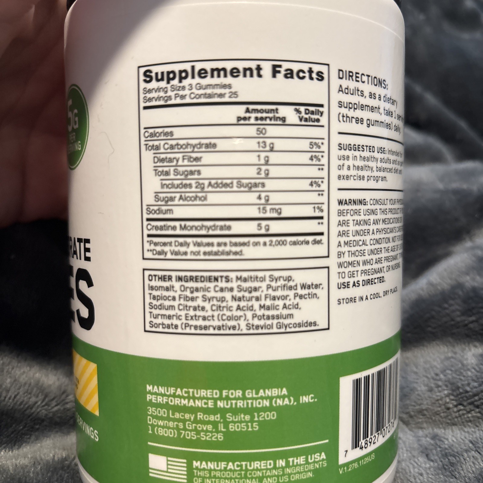Optimum Nutrition Creatine Monohydrate Gummies 75 Count 25 Servings – Brand New