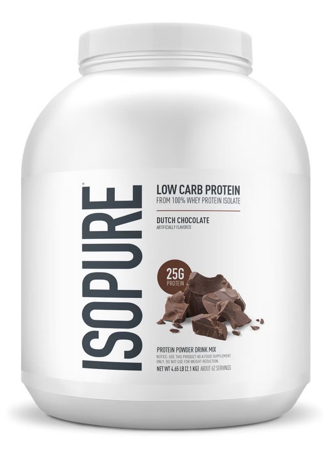 Isopure Whey Protein Isolate Dutch Chocolate Low Carb Keto GF 4.5lb SHIPS FREE