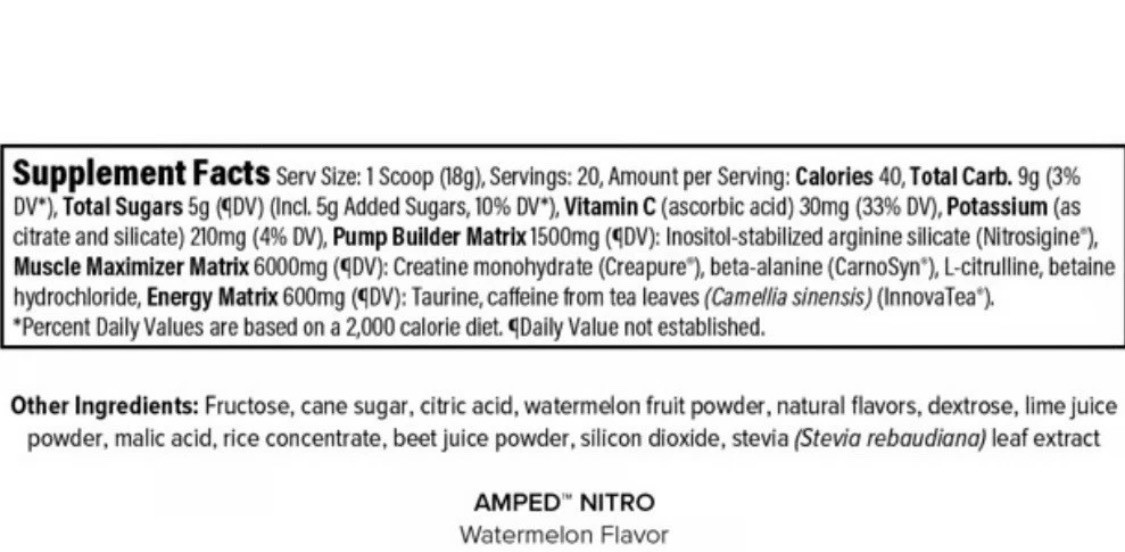 NEW Isagenix Amped Nitro Performance Booster Watermelon Flavor 12.7oz