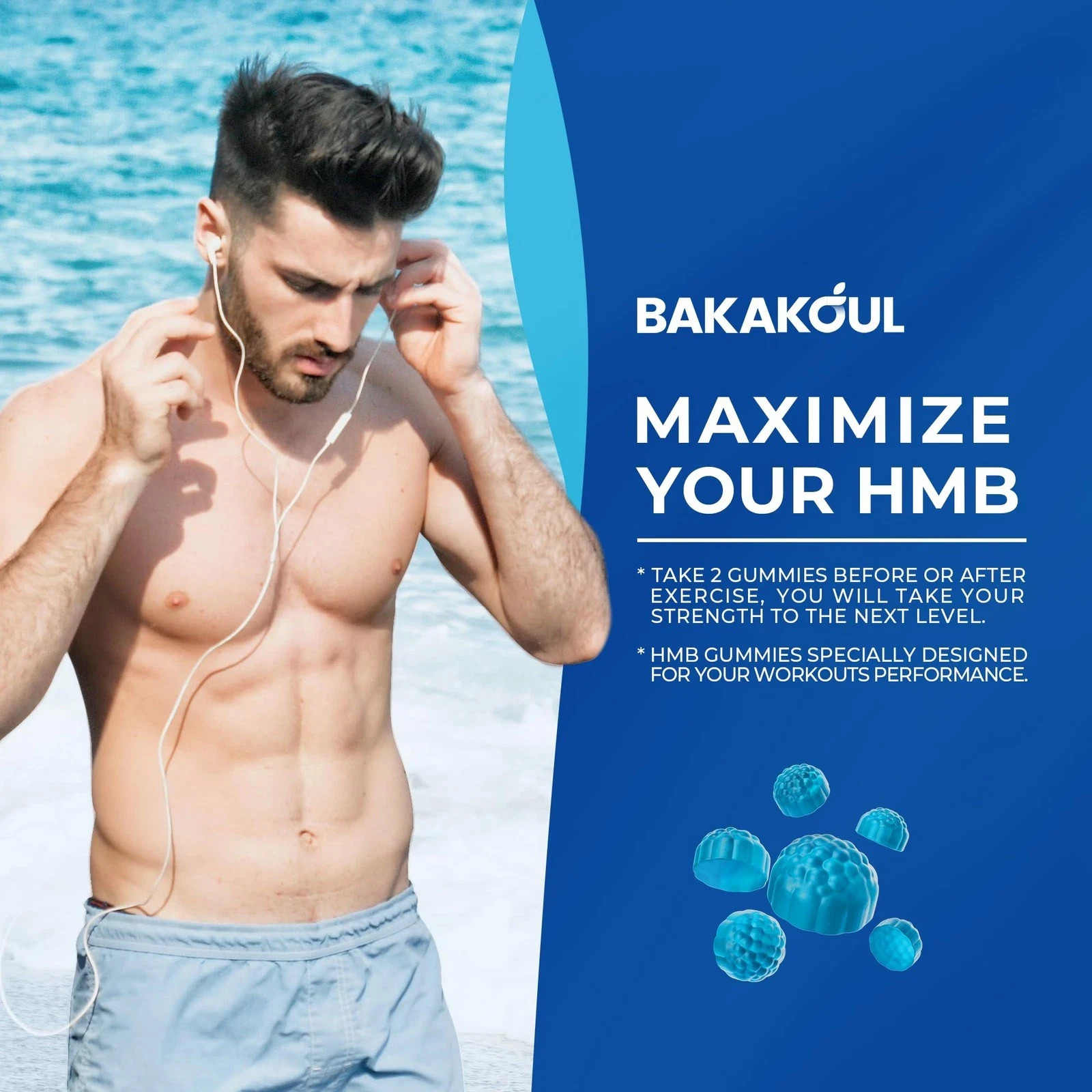 BAKAKOUL HMB and L-Leucine Gummies, HMB and Leucine Supplement Supports Muscl…