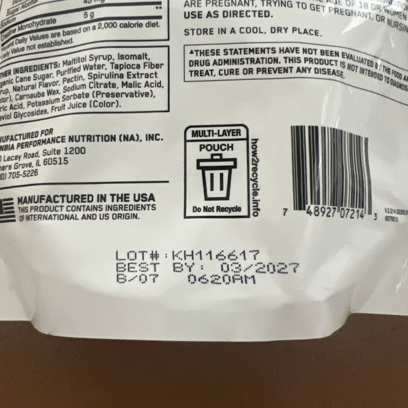 New Optimum Nutrition Creatine Monohydrate Gummies 105 Count 35Servings exp 3/27