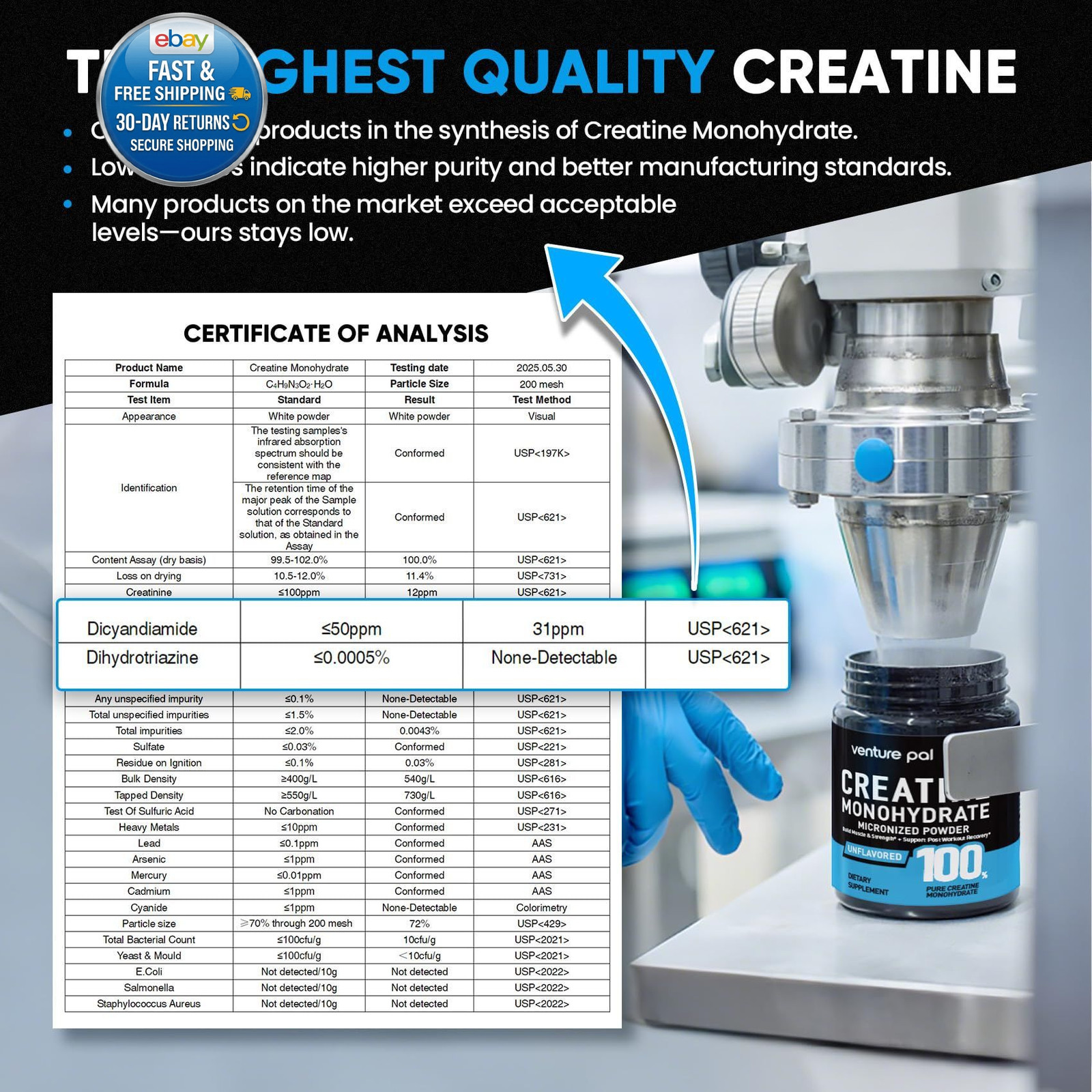 100% Pure Micronized Creatine Monohydrate 60 Servings (Pack of 1)