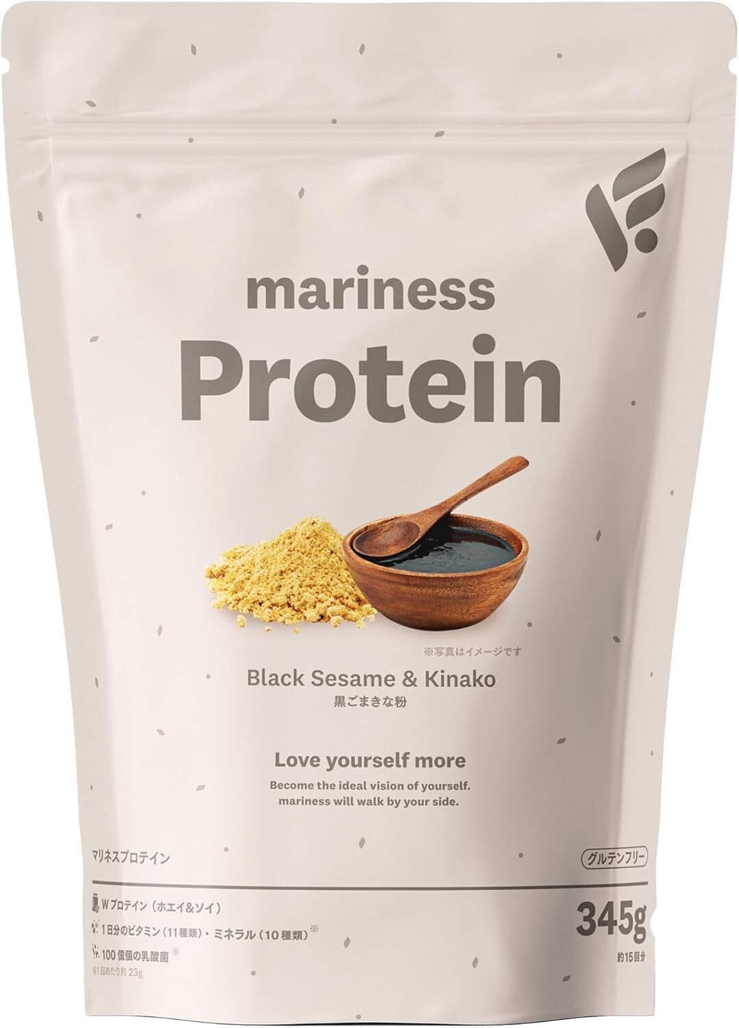 MARINESS Protein Approximately 15 doses black sesame soybean powder /soy whey