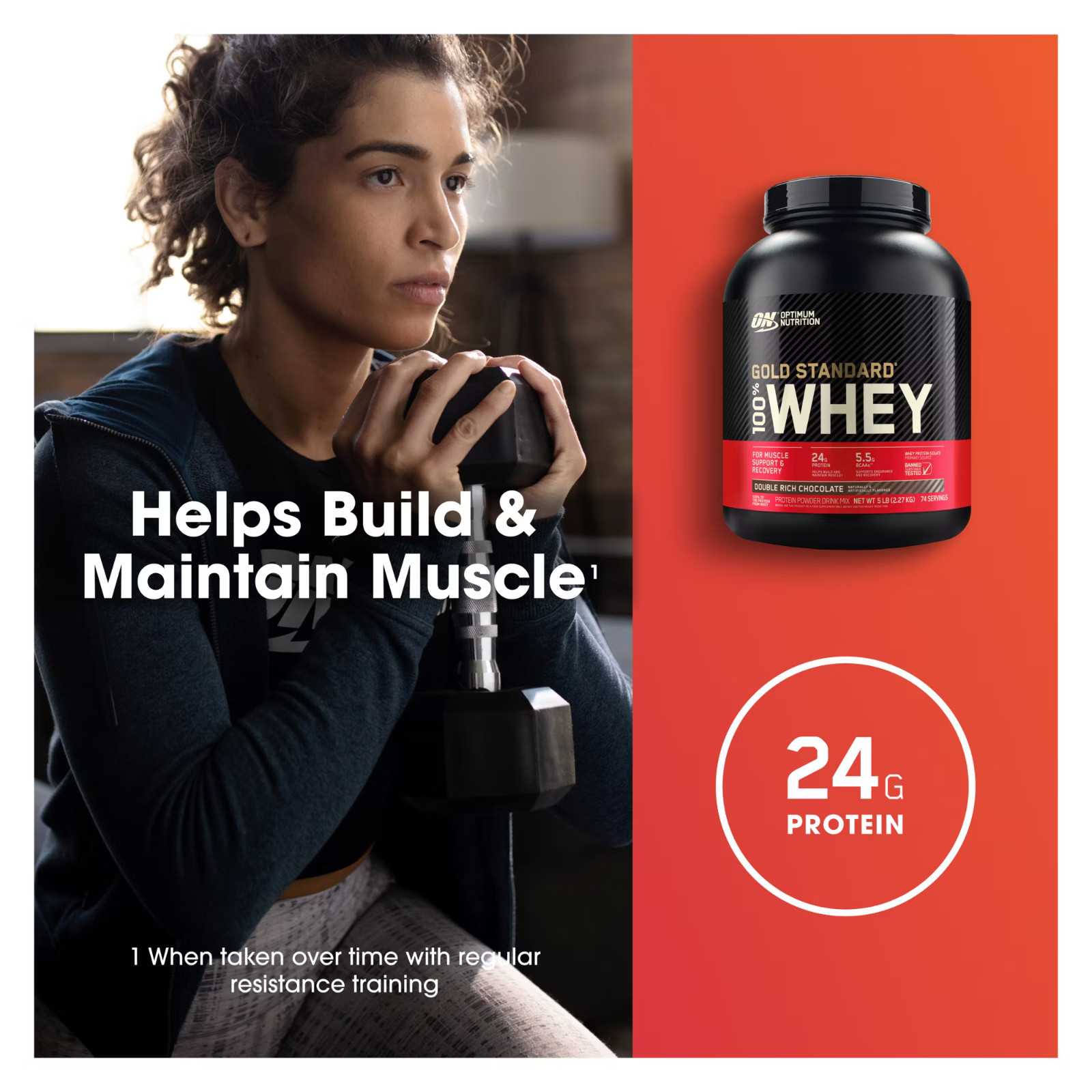 Optimum Nutrition Gold Standard Whey Protein Powder Double Rich Chocolate 2.27kg