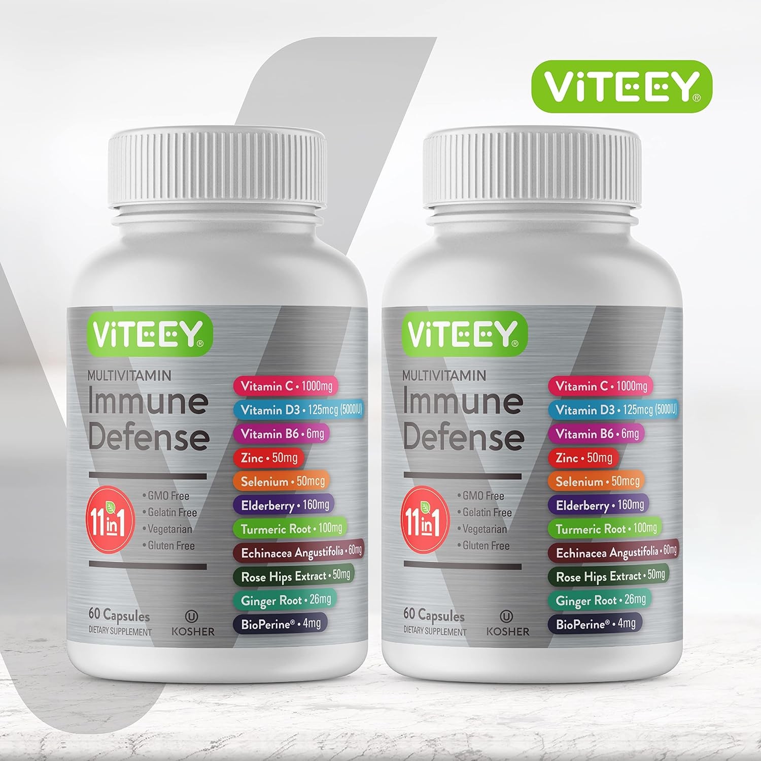 Viteey 11 in 1 Immune Support Supplement – Immune Defense | with Vitamin D3, B6,