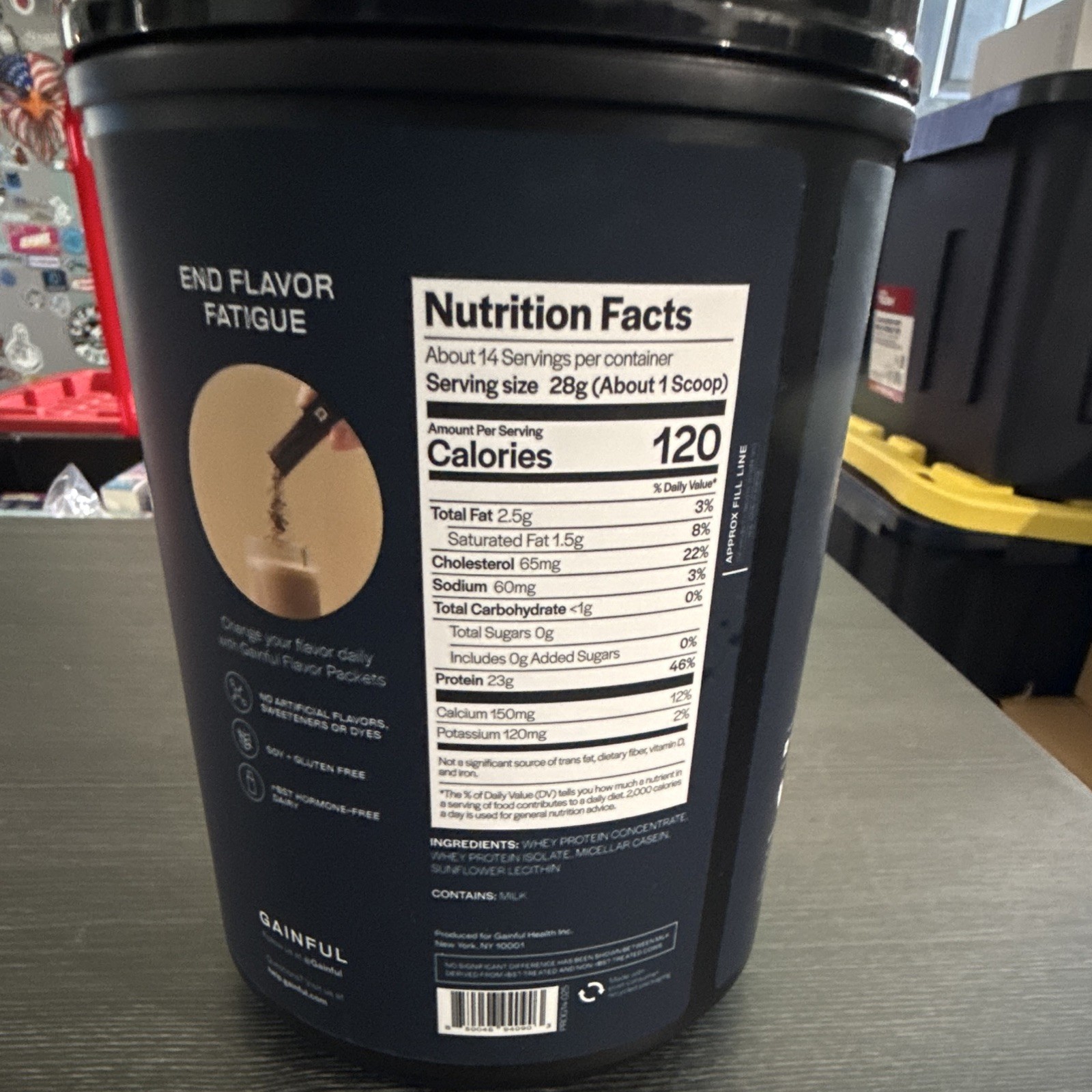 Gainful Everyday Whey Protein Powder Unflavored 33.5 oz Gluten-Free No Dyes