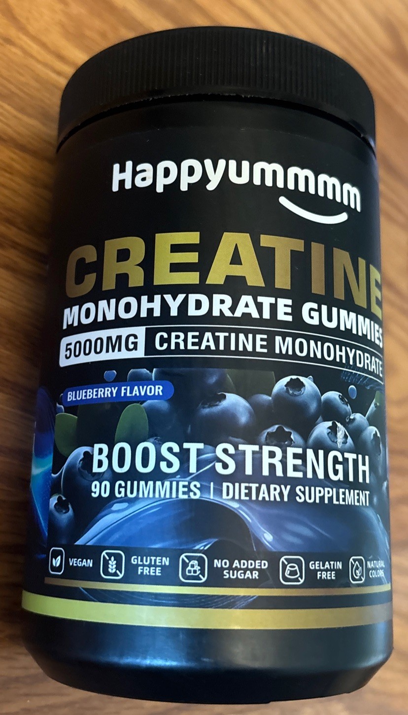 Happyummmm Creatine Monohydrate 5000MG 90 Gummies Blueberry Sugar-Free EXP 11/27