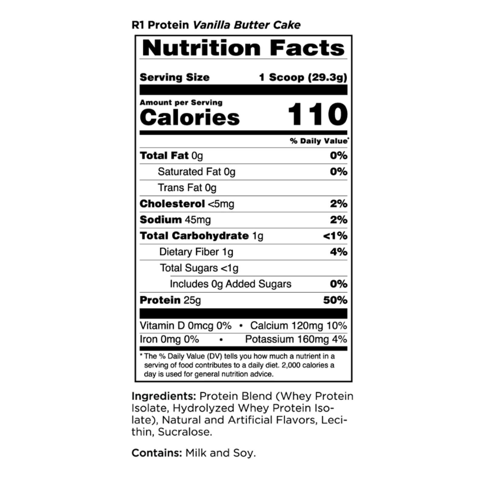 RULE 1 Protein 30 serv Vanilla Butter Cake Whey Isolate Hydrolysate 1.98lb