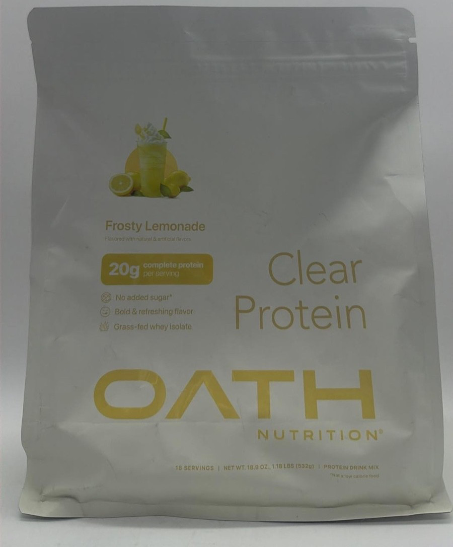 Oath Nutrition Clear Protein ~ Frosty Lemonade FLVR ~ 18 Servings ~ EXP 9/27