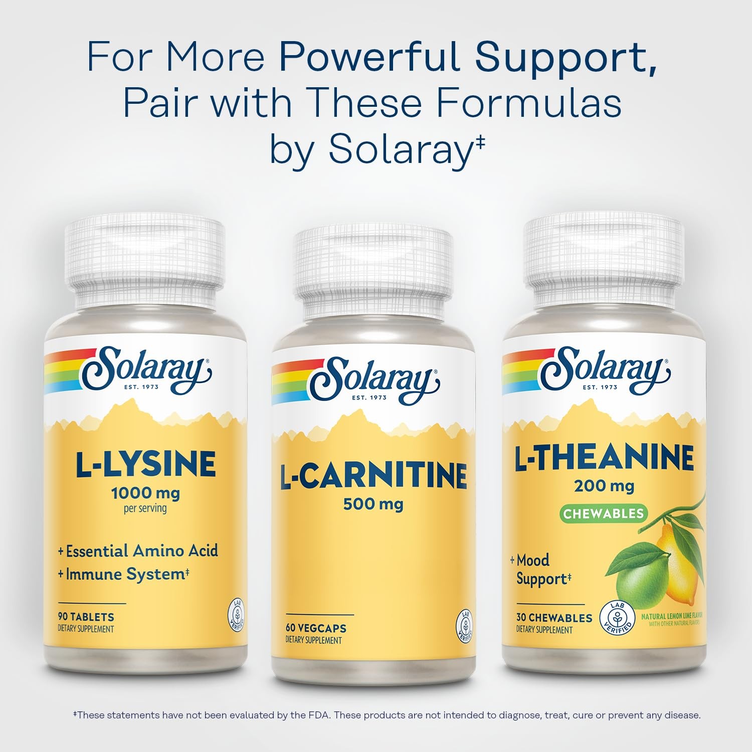 Solaray L-Carnitine 500 Mg Form Amino Acid Lab Verified Gmp Facility 60-Day