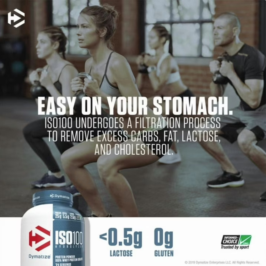 Dymatize ISO100 Hydrolyzed Whey Isolate Protein Powder, Gourmet Vanilla, 20 Serv