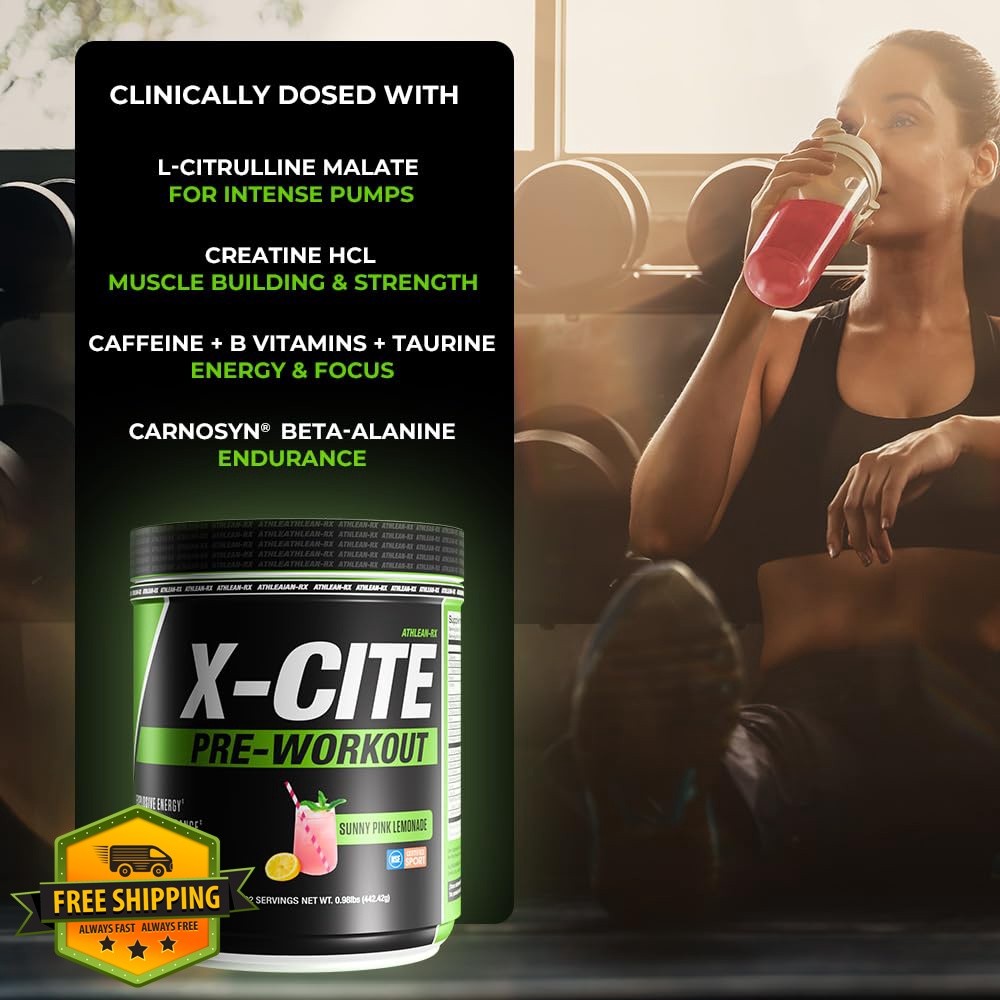 ATHLEAN-RX X-CITE Pre-Workout Sunny Pink Lemonade