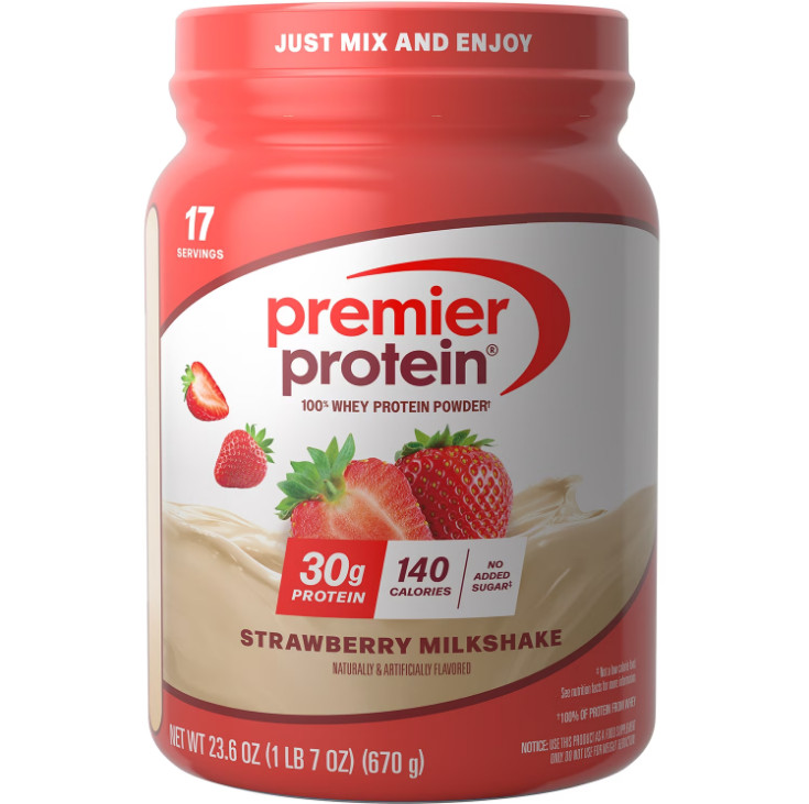 2 PACK Premier Protein 100% Whey Protein Powder Strawberry Milkshake 30g Protein