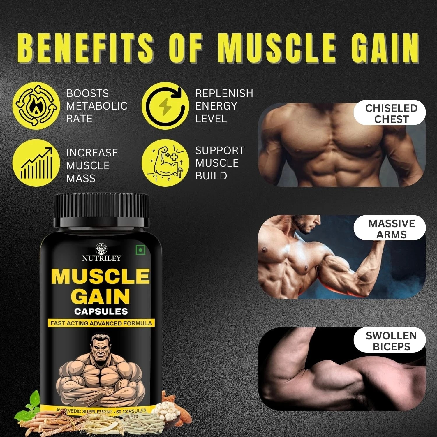 Advanced Bodybuilding Supplement | 60 Capsules | Energy Support USA Free Ship